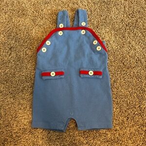 bella bliss Blue Overalls with Red Trim
